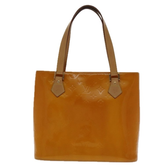 LOUIS VUITTON Monogram Vernis Houston Hand Bag Lime Yellow M91055 LV Auth tb1240 - Picture 13 of 16